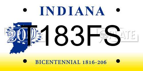 T183FS Indiana License Plate