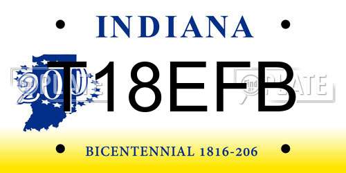 T18EFB Indiana License Plate