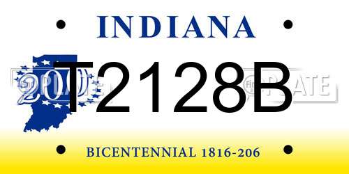 T2128B Indiana License Plate