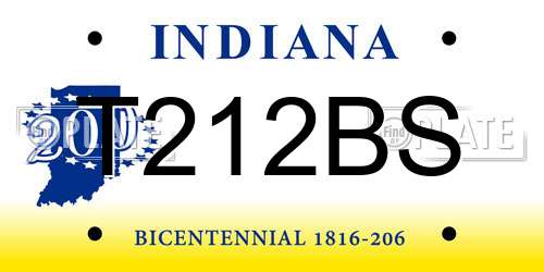 T212BS Indiana License Plate