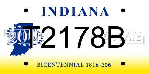 T2178B Indiana License Plate