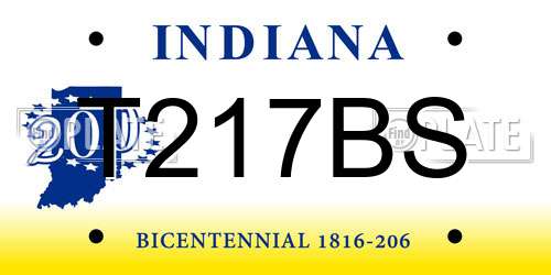 T217BS Indiana License Plate