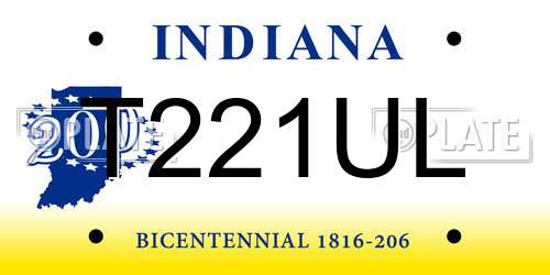 T221UL Indiana License Plate