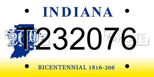 T232076 Indiana License Plate