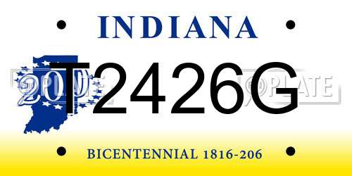 T2426G Indiana License Plate