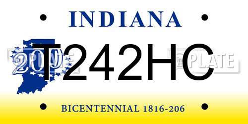 T242HC Indiana License Plate