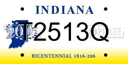 T2513Q Indiana License Plate