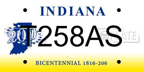 T258AS Indiana License Plate