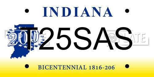 T25SAS Indiana License Plate
