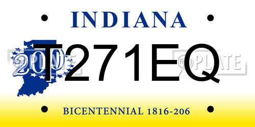 T271EQ Indiana License Plate