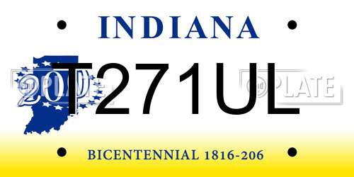 T271UL Indiana License Plate
