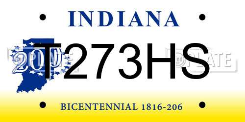 T273HS Indiana License Plate