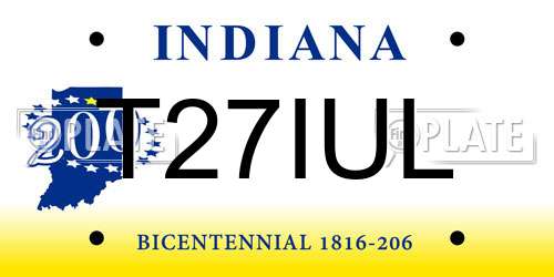 T27IUL Indiana License Plate