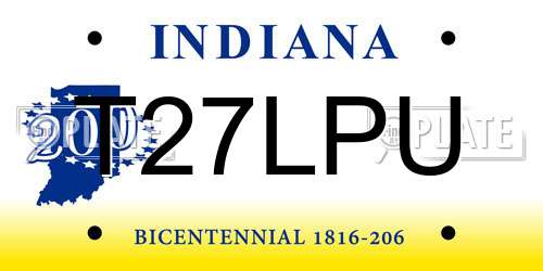 T27LPU Indiana License Plate