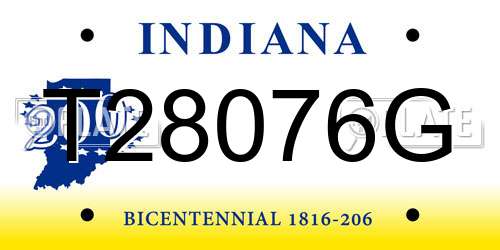 T28076G Indiana License Plate