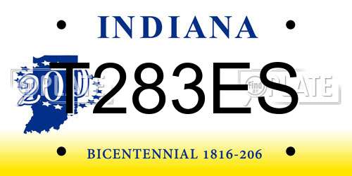 T283ES Indiana License Plate