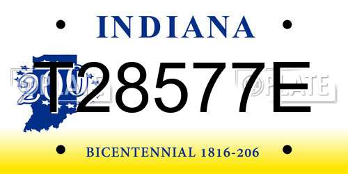 T28577E Indiana License Plate