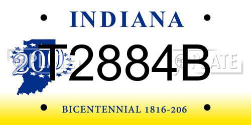 T2884B Indiana License Plate