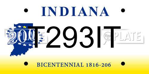 T293IT Indiana License Plate
