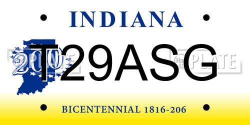 T29ASG Indiana License Plate
