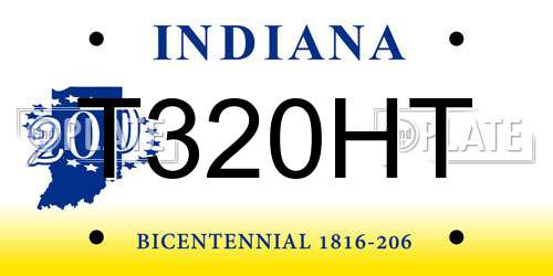 T320HT Indiana License Plate