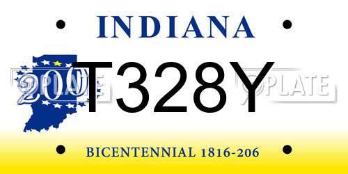 T328Y Indiana License Plate