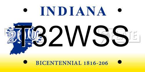 T32WSS Indiana License Plate