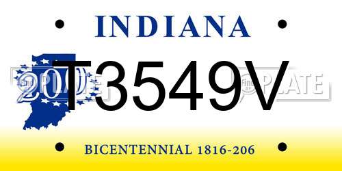 T3549V Indiana License Plate