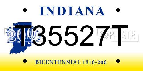 T35527T Indiana License Plate