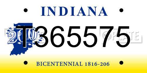 T365575 Indiana License Plate