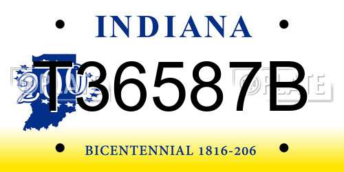 T36587B Indiana License Plate