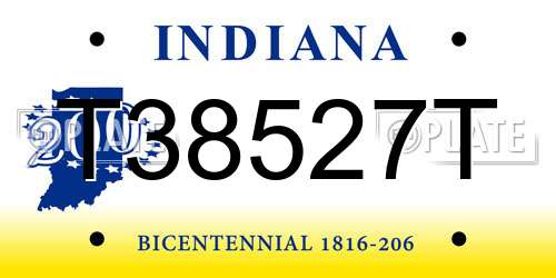 T38527T Indiana License Plate