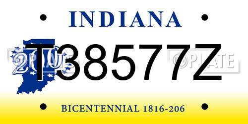 T38577Z Indiana License Plate