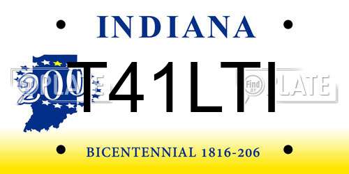 T41LTI Indiana License Plate