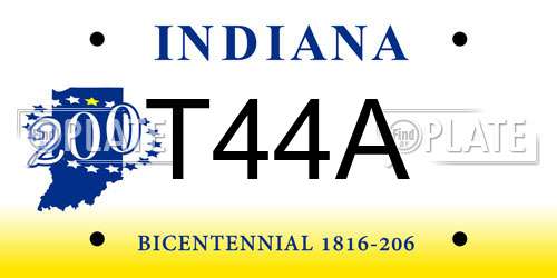T44A Indiana License Plate