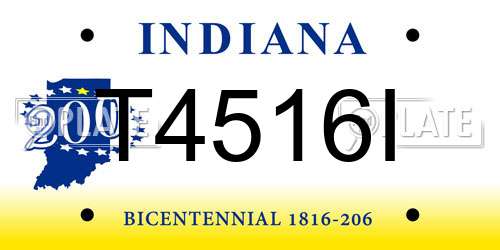 T4516I Indiana License Plate