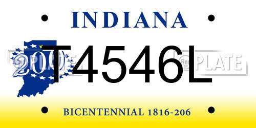 T4546L Indiana License Plate