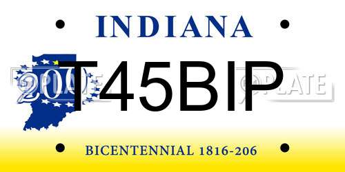 T45BIP Indiana License Plate