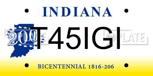 T45IGI Indiana License Plate