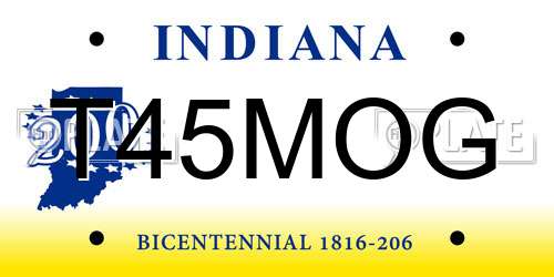 T45MOG Indiana License Plate