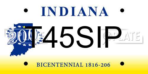 T45SIP Indiana License Plate