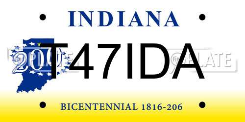 T47IDA Indiana License Plate