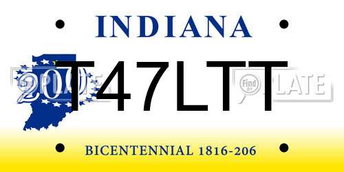 T47LTT Indiana License Plate