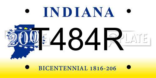 T484R Indiana License Plate