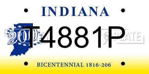 T4881P Indiana License Plate