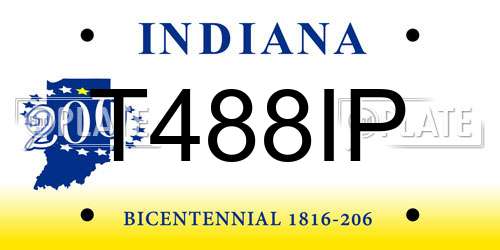 T488IP Indiana License Plate