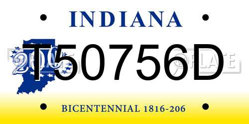 T50756D Indiana License Plate