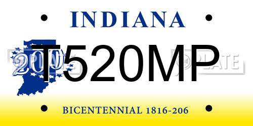 T520MP Indiana License Plate