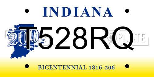 T528RQ Indiana License Plate