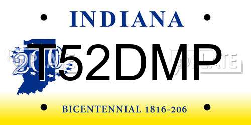 T52DMP Indiana License Plate